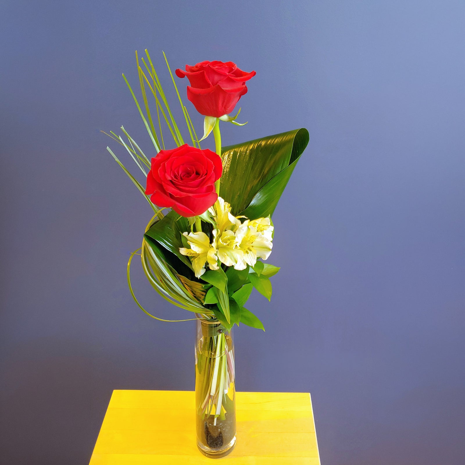 Bouquet de roses simple à 2 roses