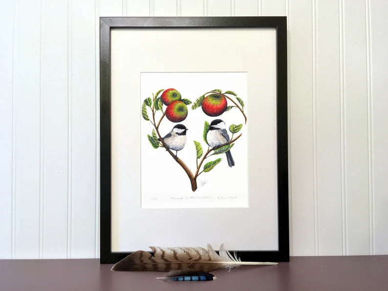 Cadre mésanges pommier de Catherine Plante