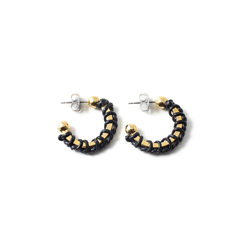 Anne-Marie Chagnon - Boucles d'oreilles Halong - Or & Noir - 530872