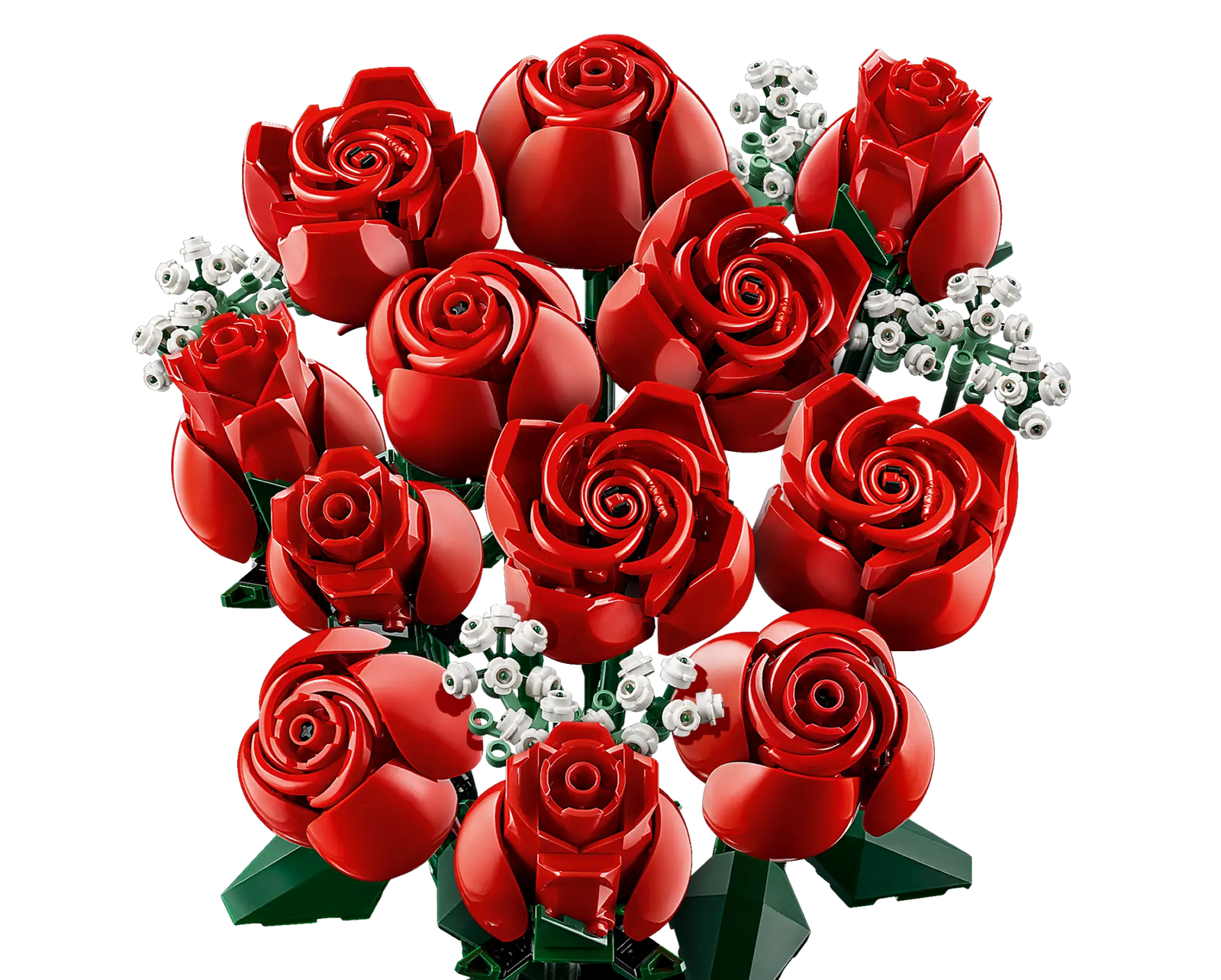 Vue de dessus du bouquet de roses - Lego 10328
