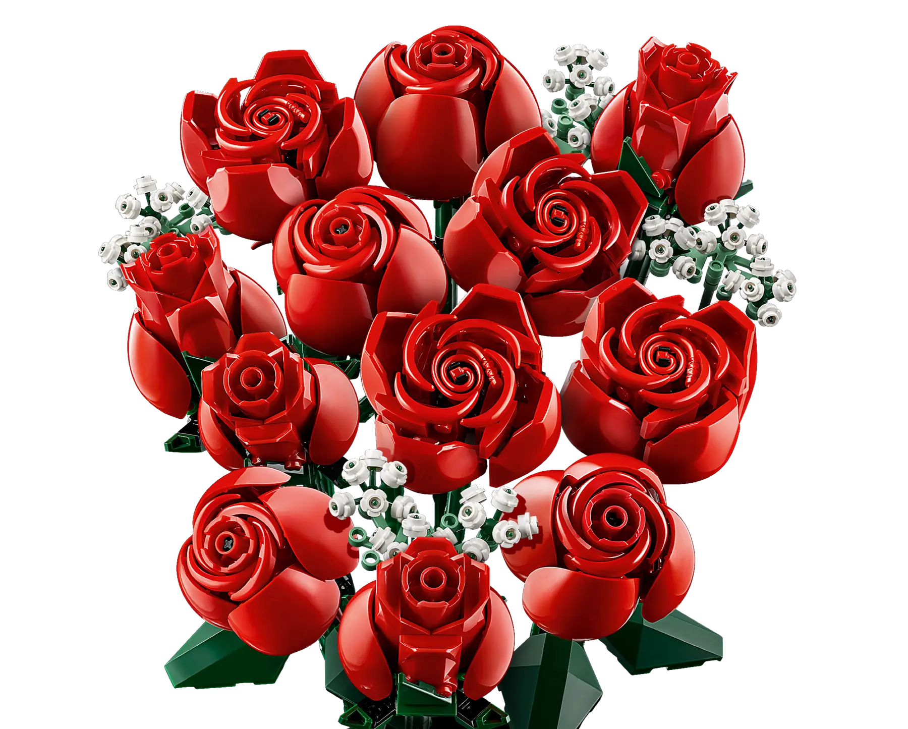Vue de dessus du bouquet de roses - Lego 10328