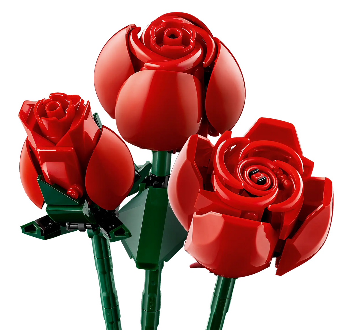 Vue rapprochée du bouquet de roses - Lego 10328