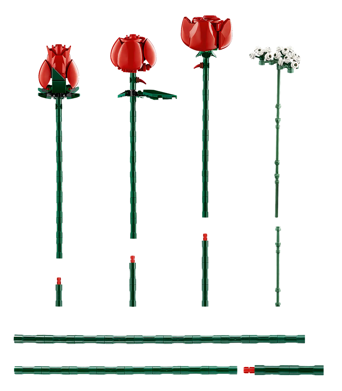 Différentes tiges du bouquet de roses - Lego 10328