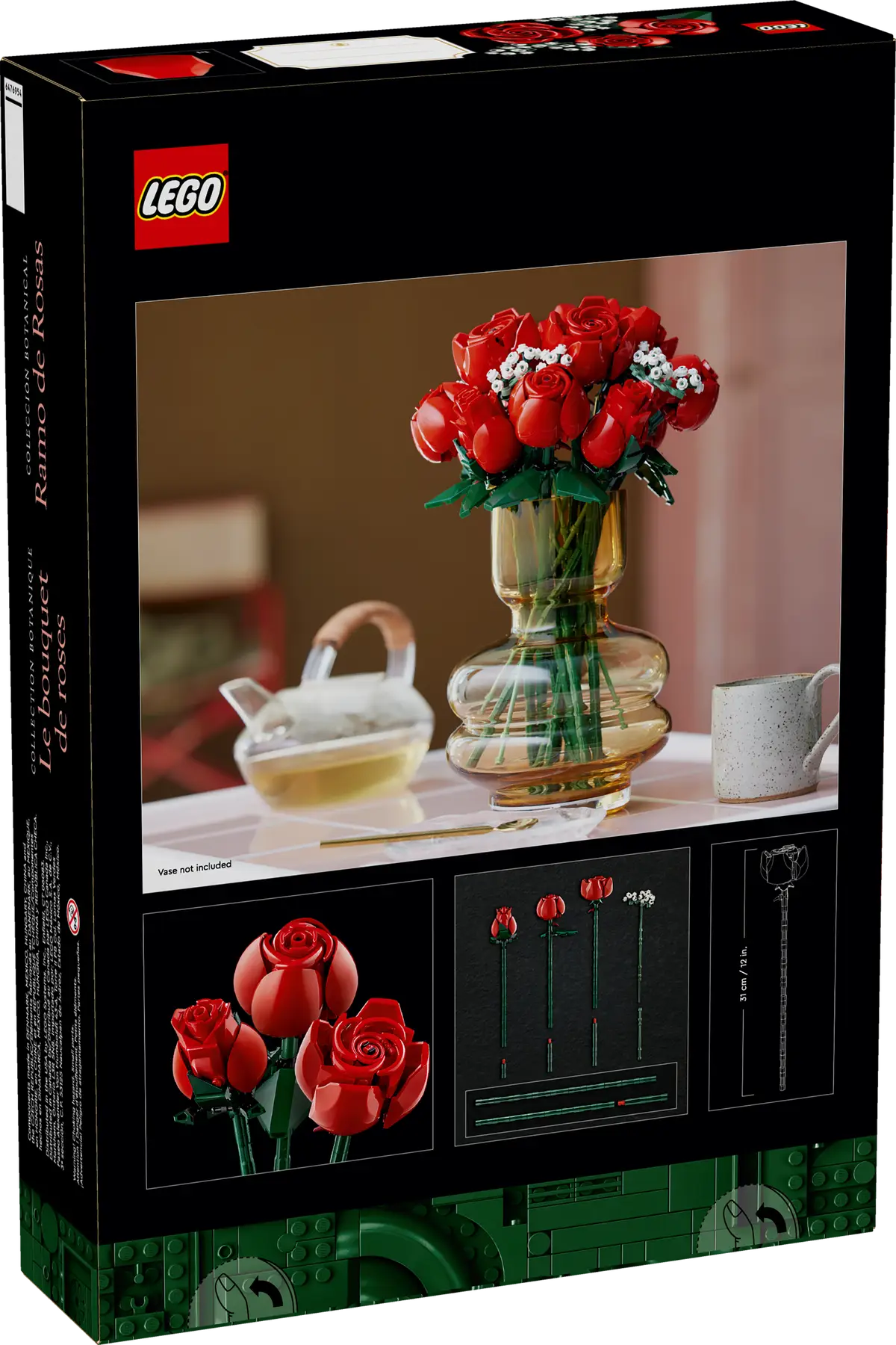 Dos de la boîte du bouquet de roses - Lego 10328