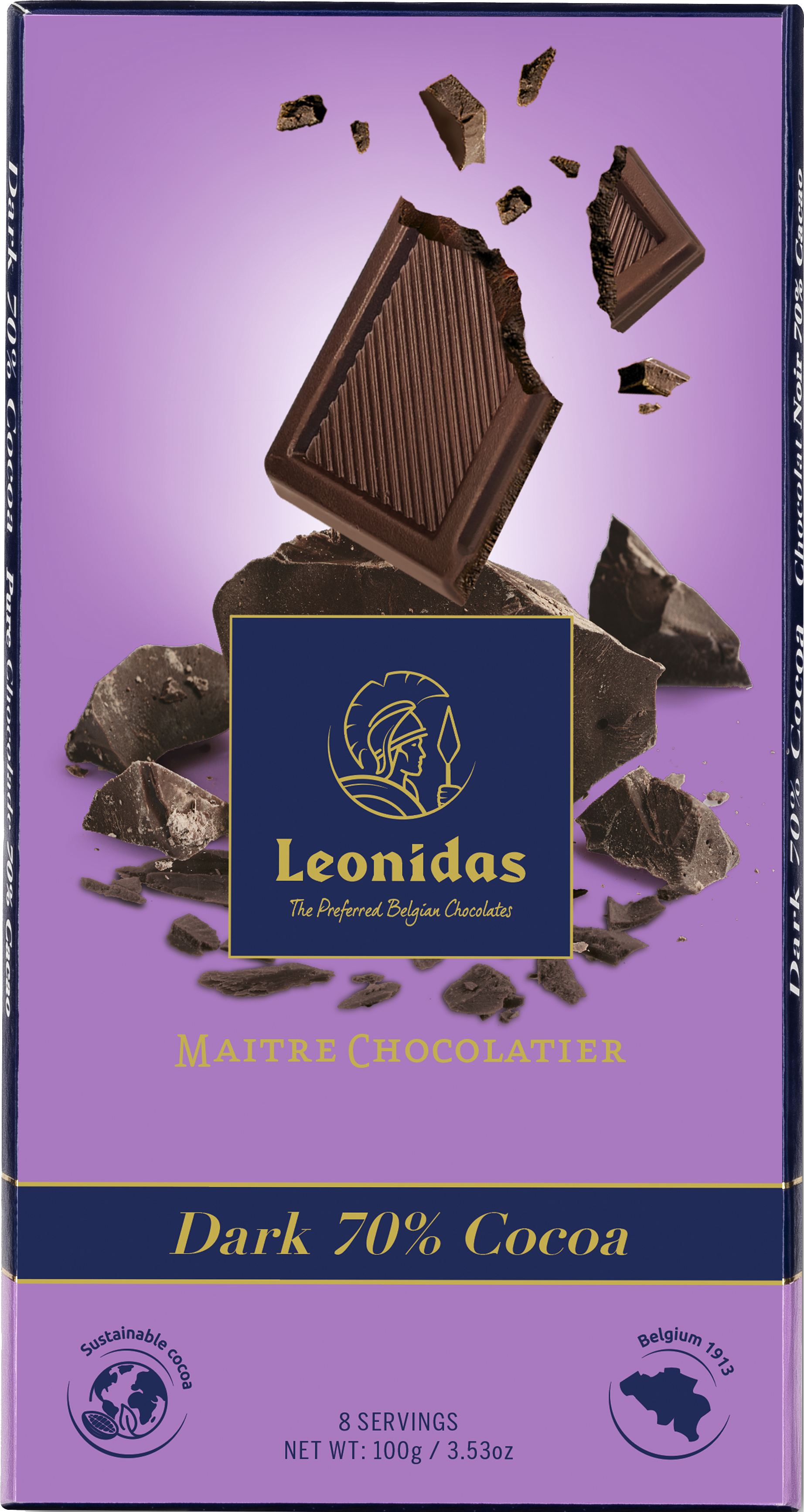 Tablette Noir 70% cacao 100g Leonidas