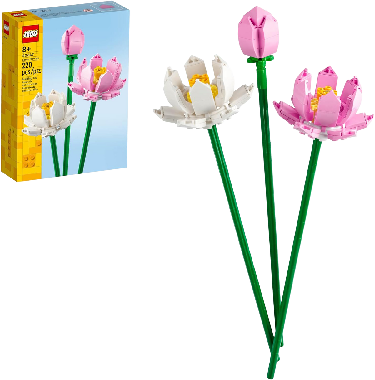 Lego - Fleurs de lotus - Boîte et apercu du bouquet