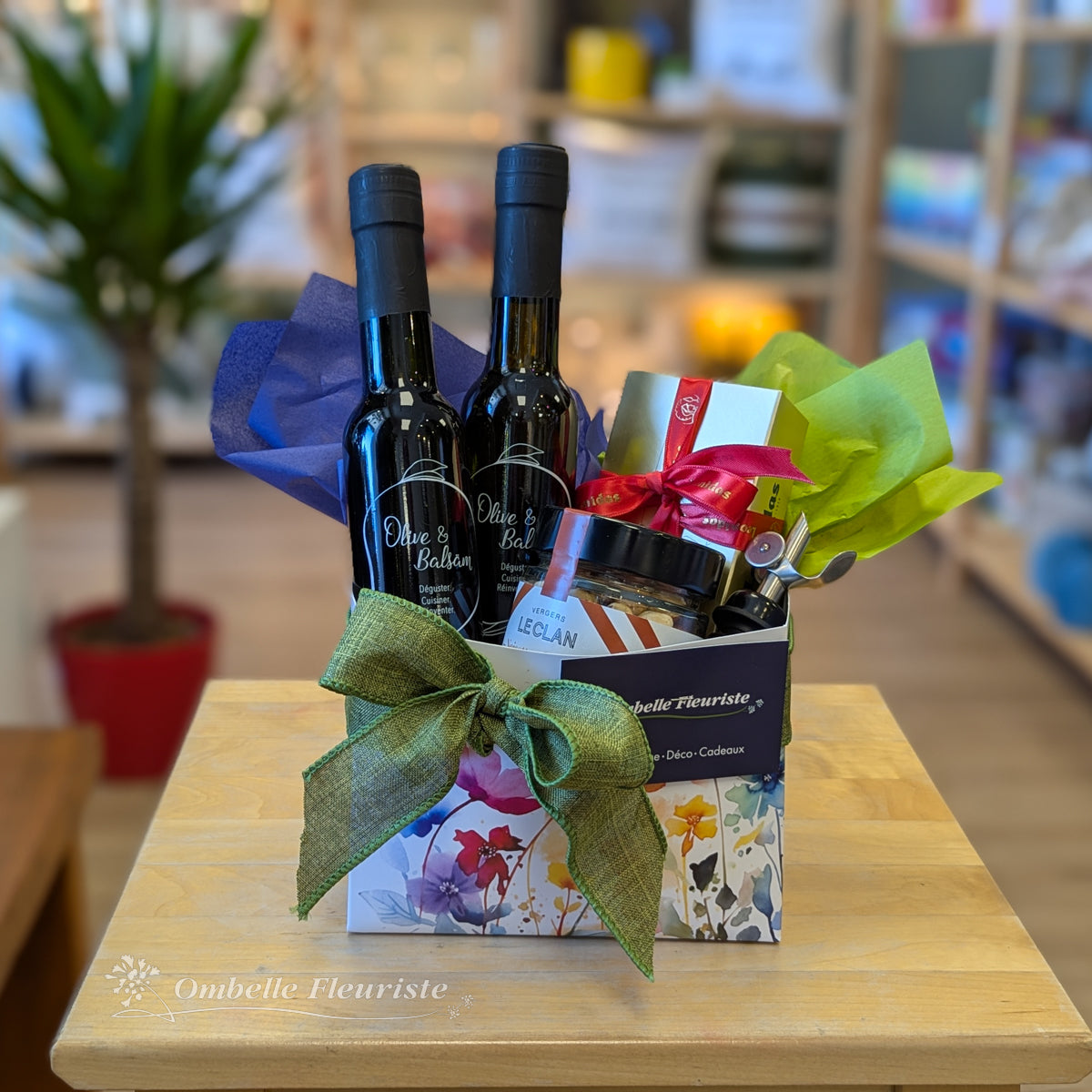 Boîte cadeau huile chocolat noix