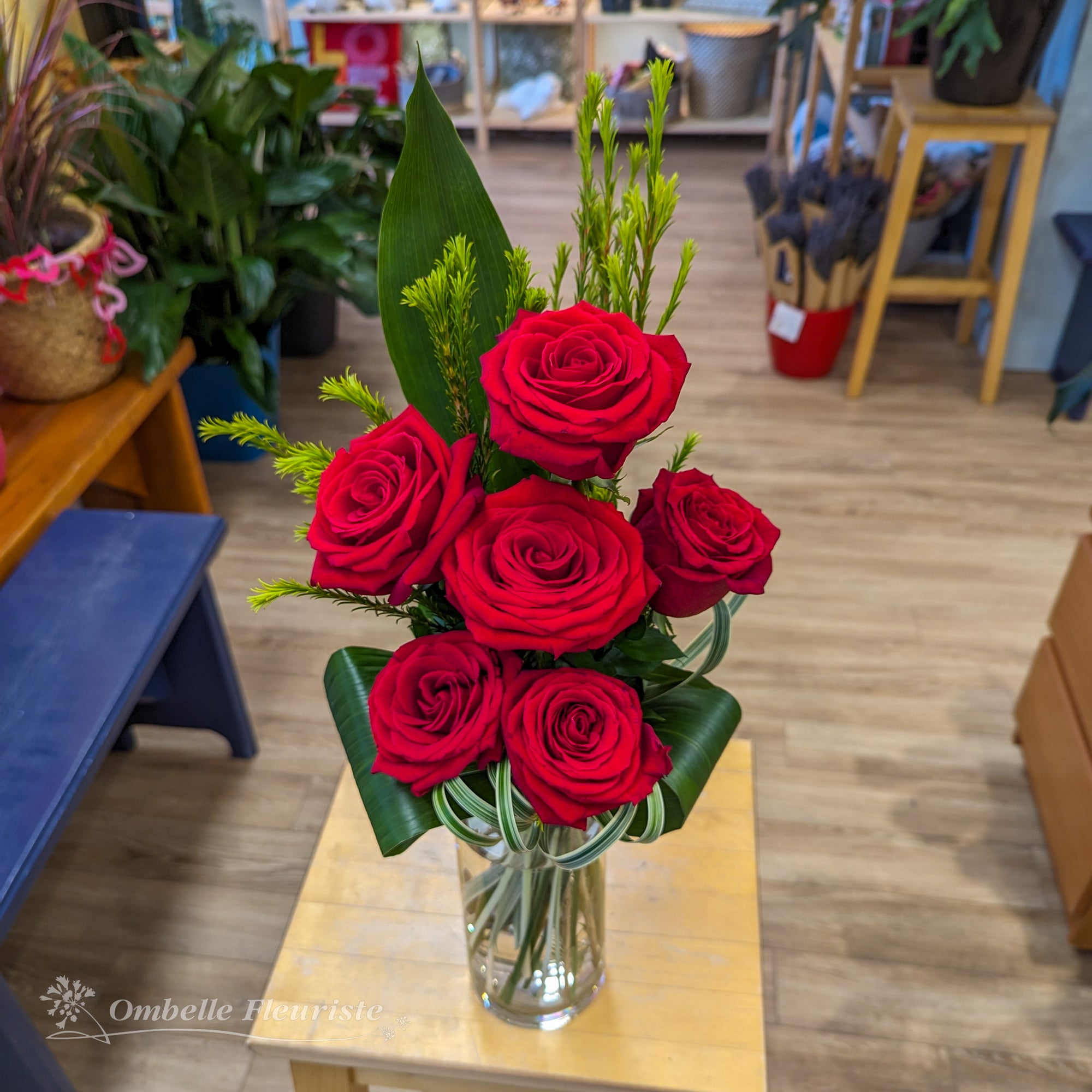 Bouquet de 6 roses raffiné