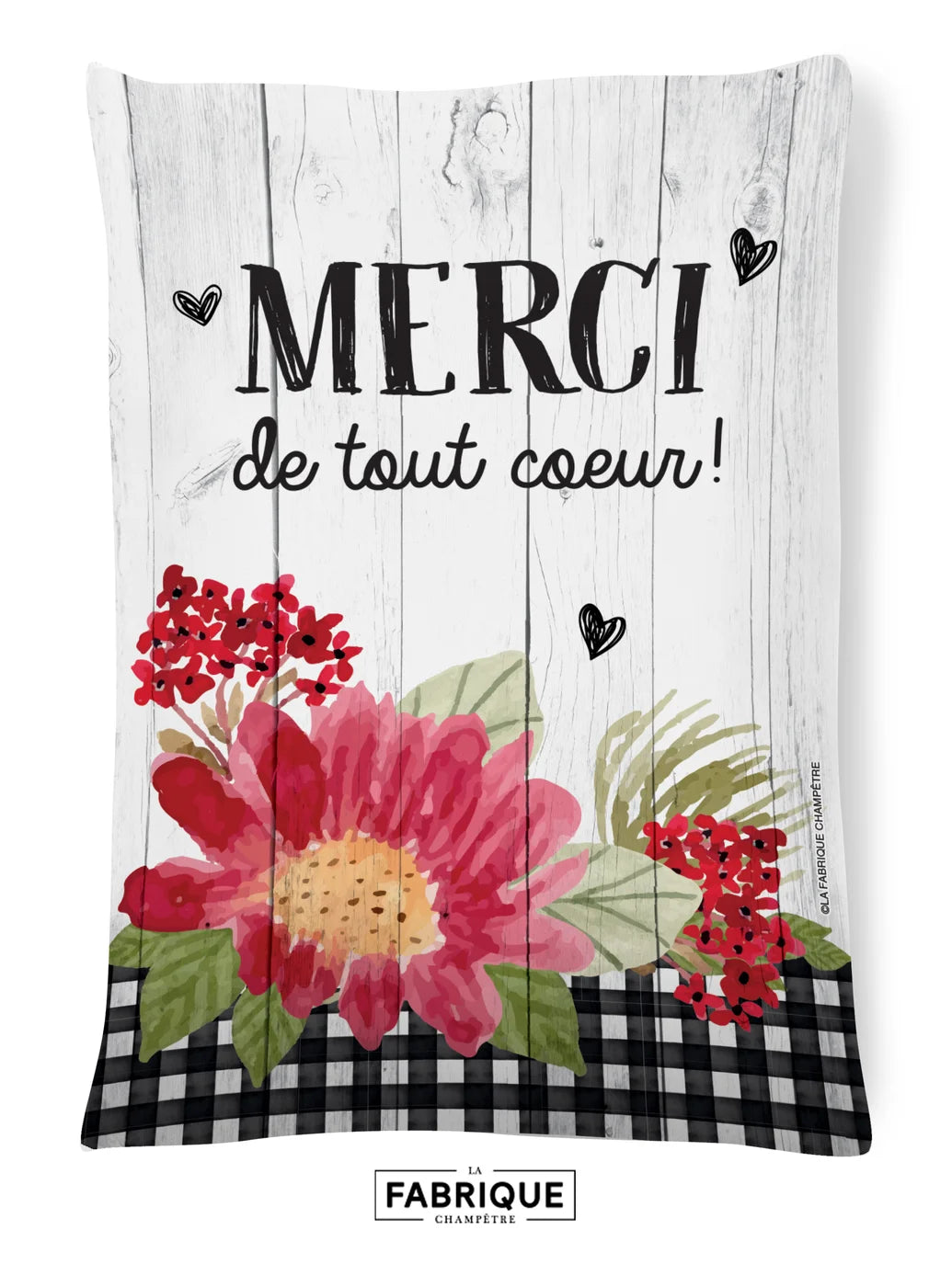 Coussin "Merci de tout coeur" (produit québécois)