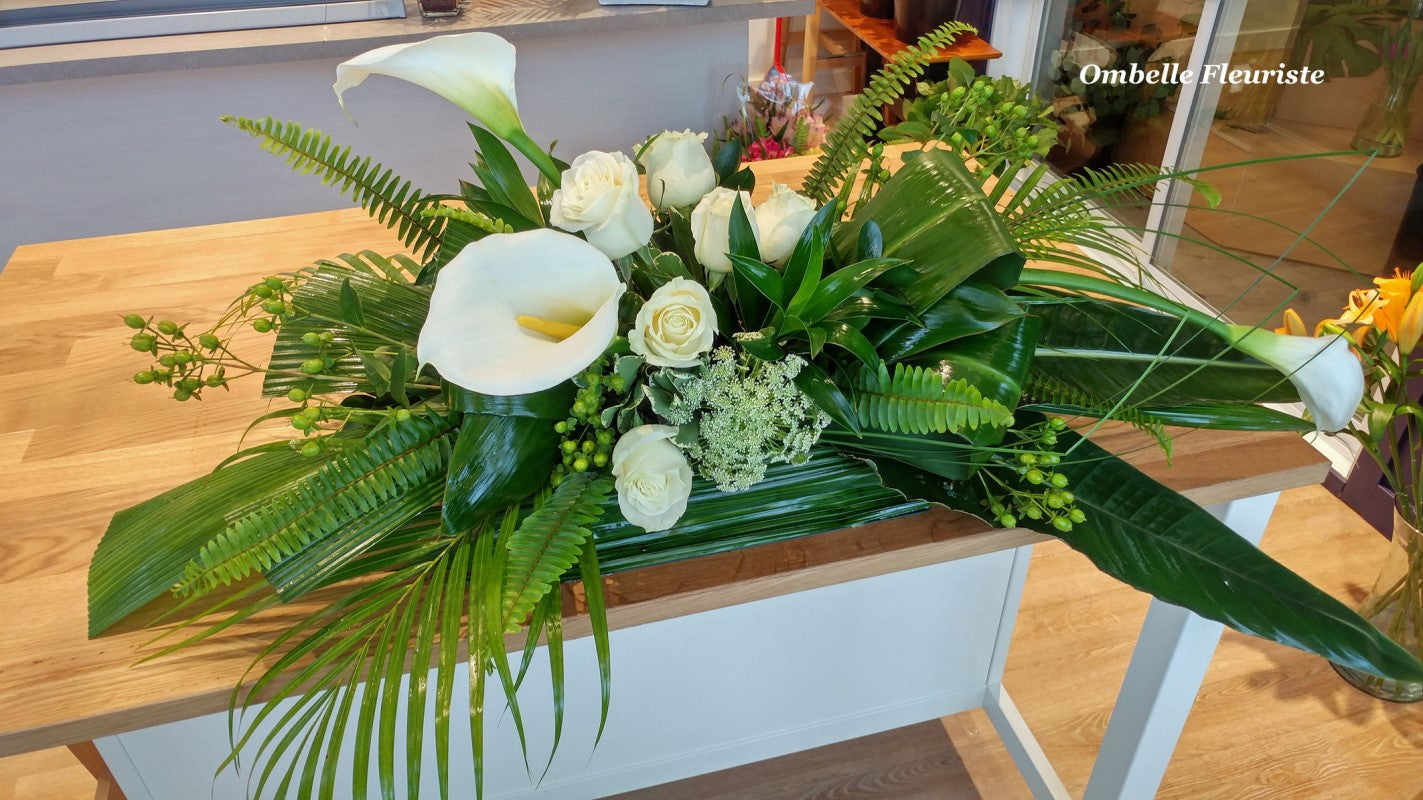 Funéraire coussin de cercueil moderne avec callas