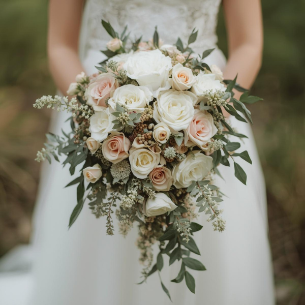 Bouquet de la mariée style cascade