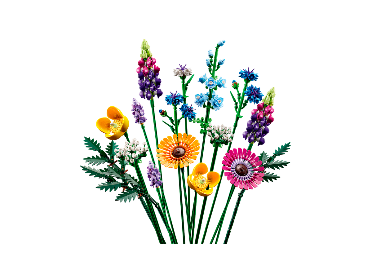 Lego - Bouquet de fleurs sauvages - 10313 - Modèle construit de côté chaque fleurs séparés
