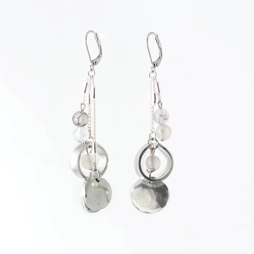 Anne-Marie Chagnon - Boucles d'oreilles Simon - Étain & Agate - 458642