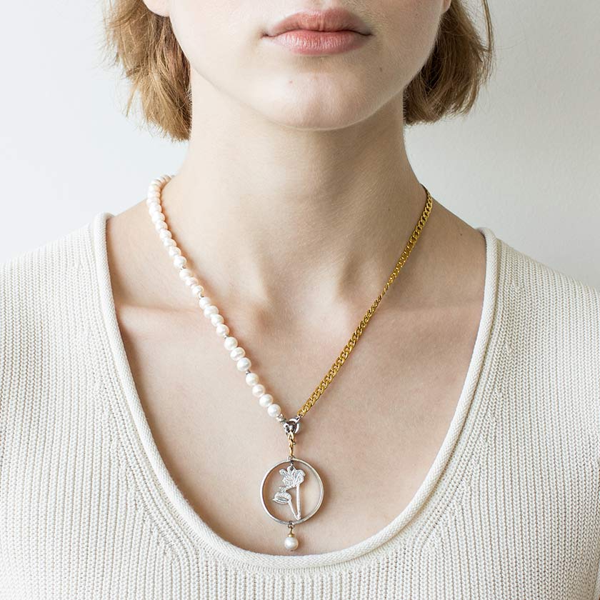 Anne-Marie Chagnon - Collier Lisbonne - Or Brillant & Perle - 459848