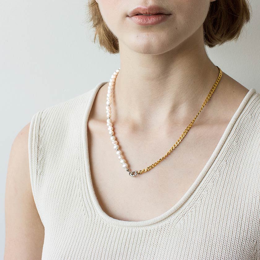 Anne-Marie Chagnon - Collier Lisbonne - Or Brillant & Perle - 459848