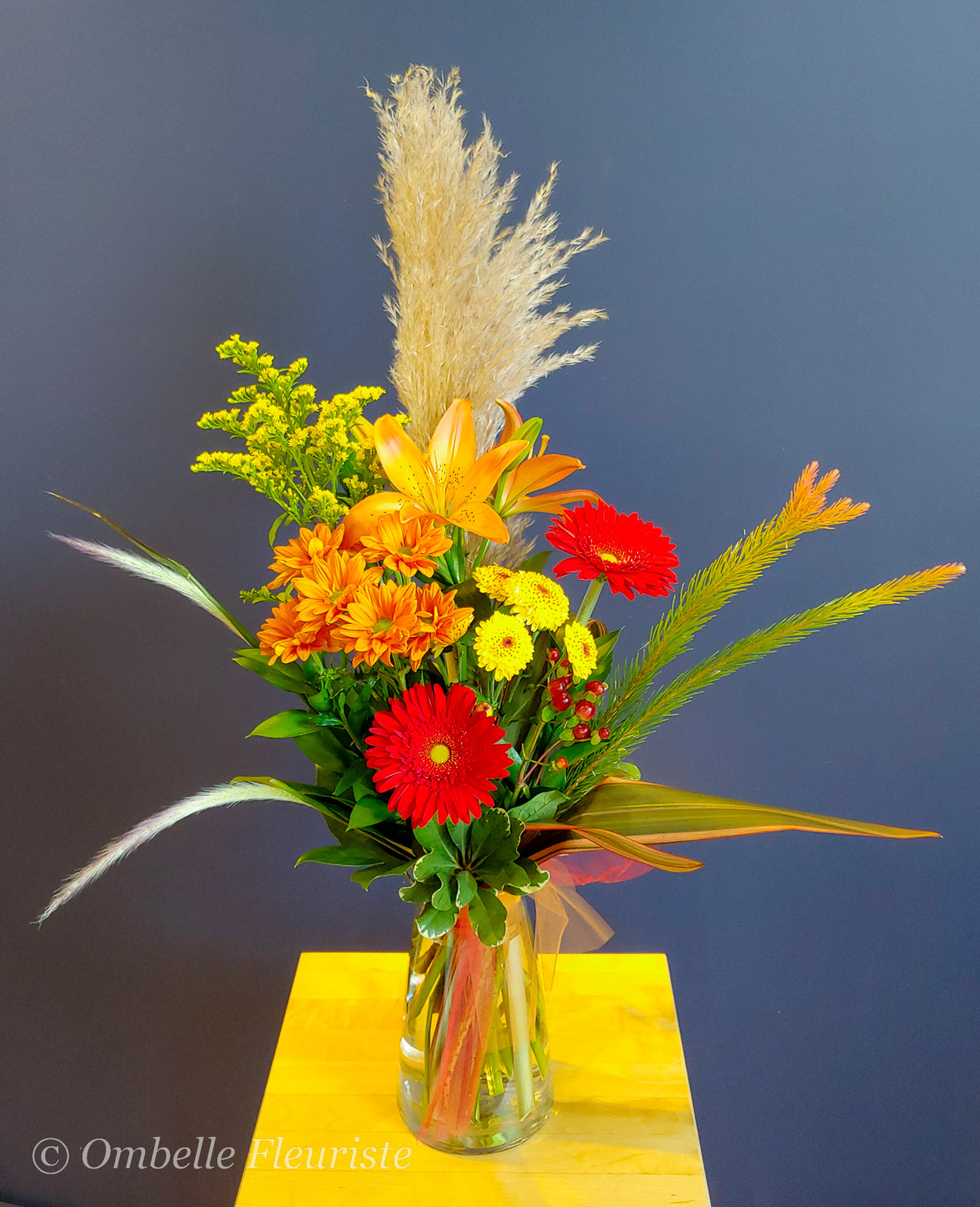 Ombelle Fleuriste - Bouquet de fleurs - Feu d&#39;automne - BOU-1055