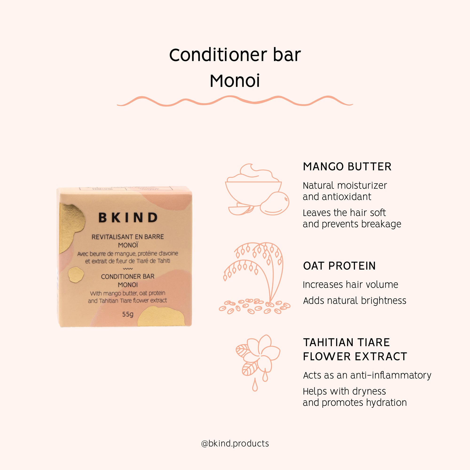 BKIND - Revitalisant en barre - Cheveux secs ou fins - 840097000797