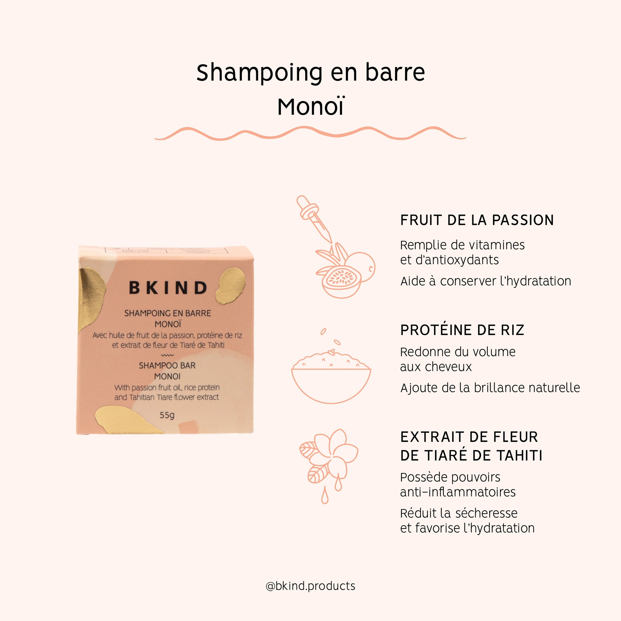 BKIND - Shampoing en barre - Cheveux secs ou fins - 840097000789