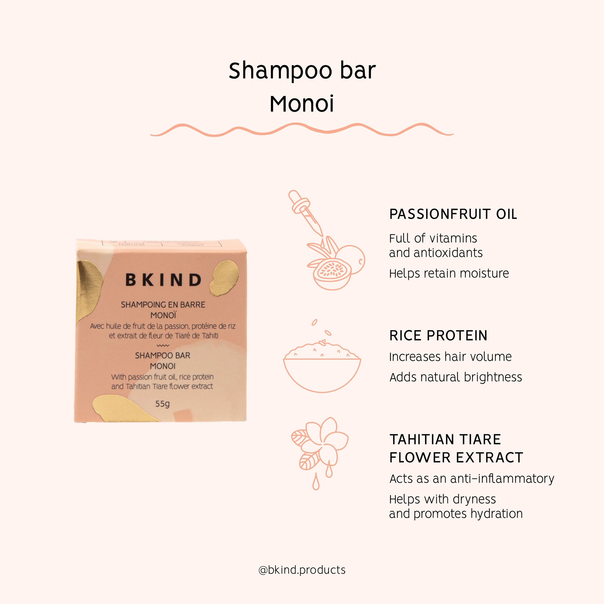 BKIND - Shampoing en barre - Cheveux secs ou fins - 840097000790