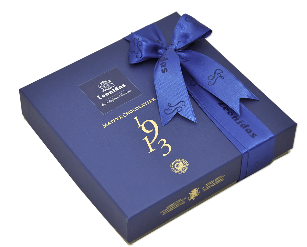 Coffret de chocolat Héritage 9 chocolats Leonidas fermée